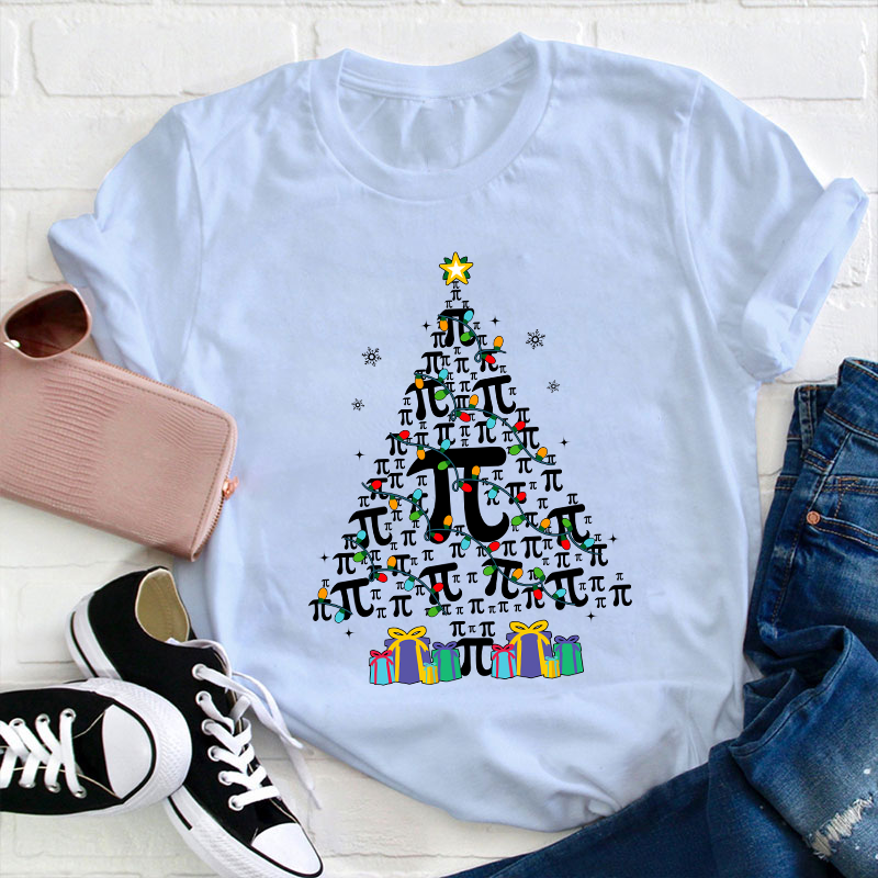 Christmas Pi Tree Teacher T-Shirt