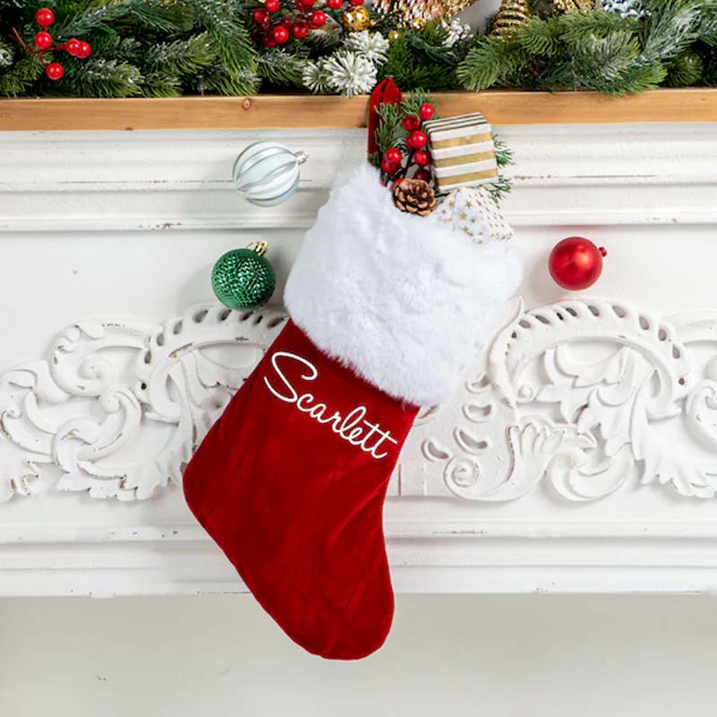 Personalized Red Velvet Christmas Stocking