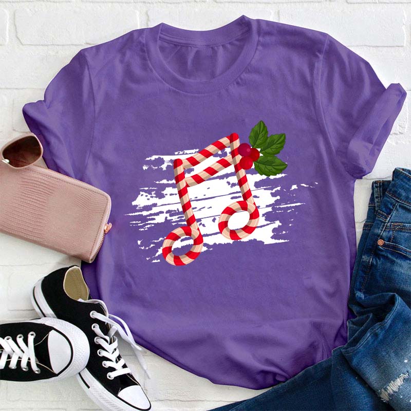 Christmas Music Note Teacher T-Shirt