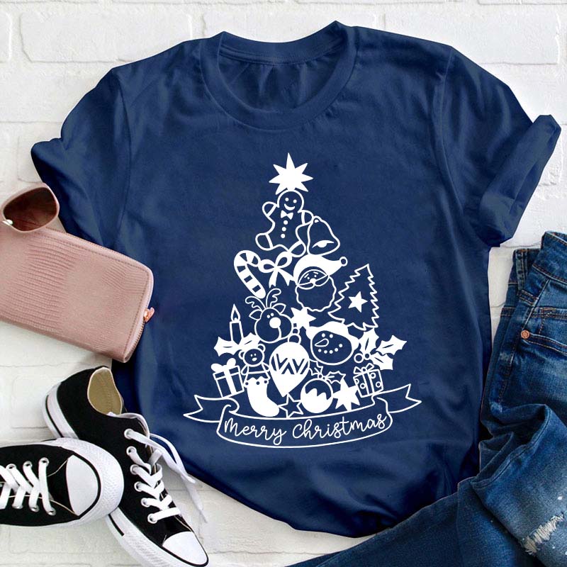 Cute Christmas Tree Teacher T-Shirt