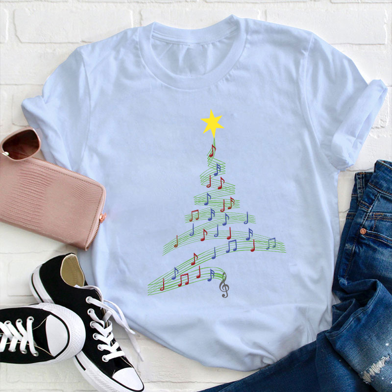 Note Christmas Tree Teacher T-Shirt