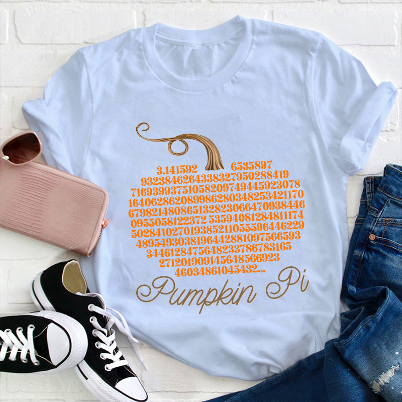 Pumpkin Pi Funny Fall Math Teacher T-Shirt