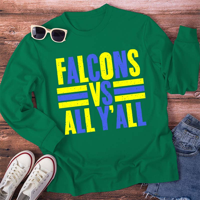 Personalized Mascot All Y'all School Spirit Teacher Long Sleeve T-Shirt
