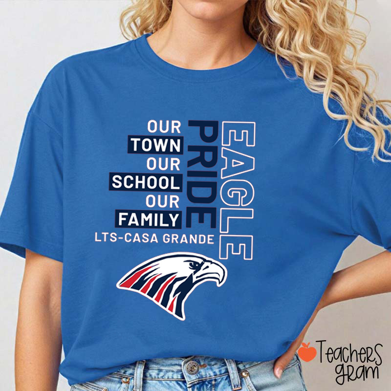 Personalized Mascot Our Town Our School Our Family Teacher T-Shirt