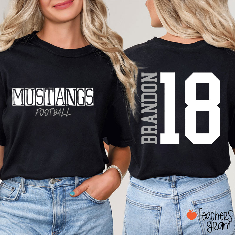 Personalized Mascot And Sport Game Day Teacher Two Sided T-Shirt