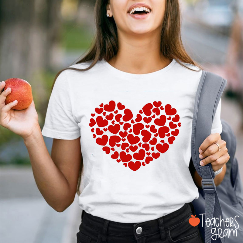 Heart Valentine's Day Teacher T-Shirt