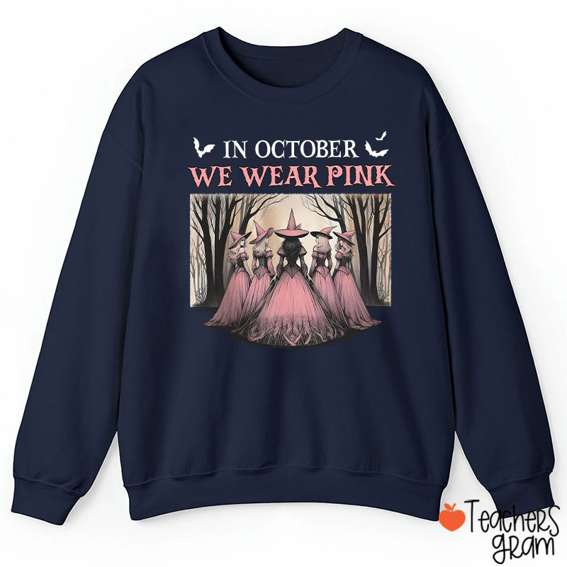 October Pink Witches Teacher Sweatshirt
