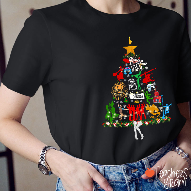 Musical Theatre Christmas Tree Teacher T-Shirt