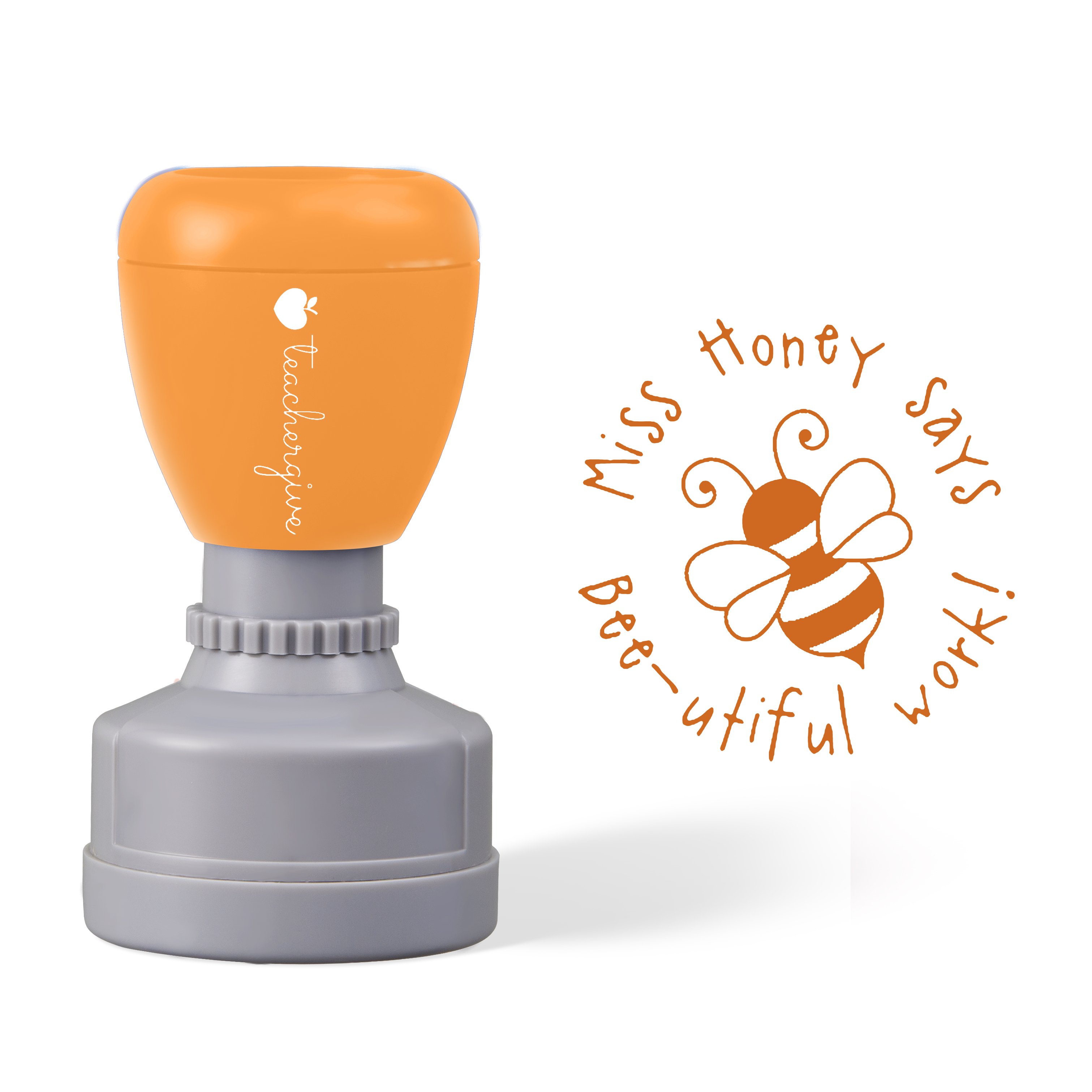 Personalized Says Bee-Autiful Work Teacher Stamp