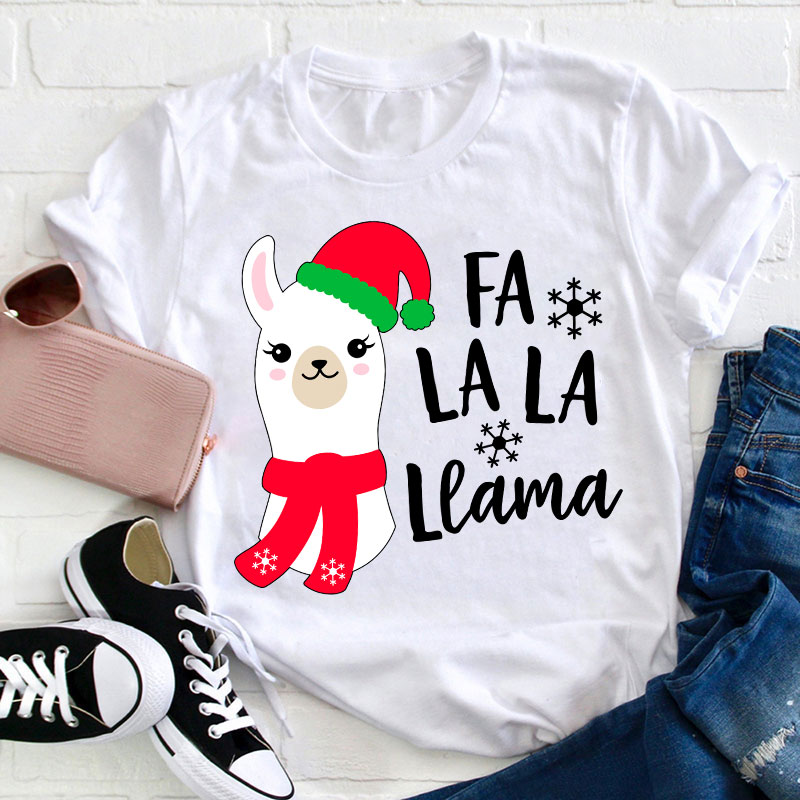 Fa La La Llama Teacher T-Shirt