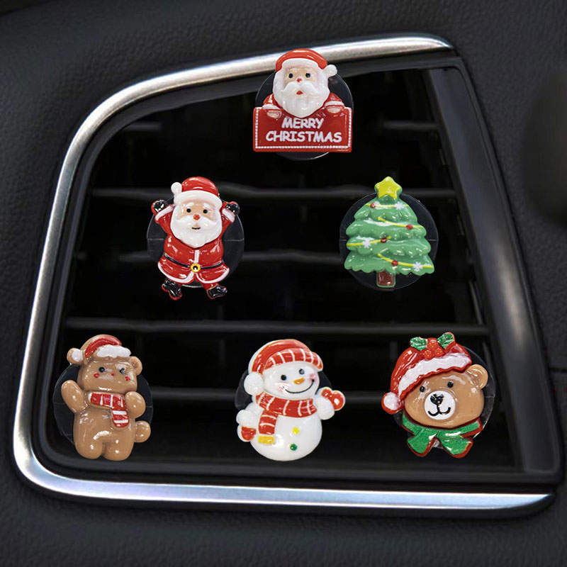 6PCS Christmas Series Car Air Vent Aromatherapy Decoration Clip