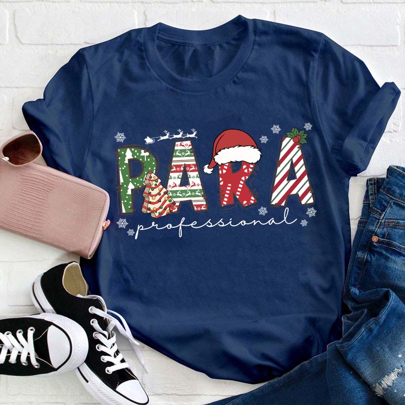 Personalized Christmas Elements Teacher T-Shirt