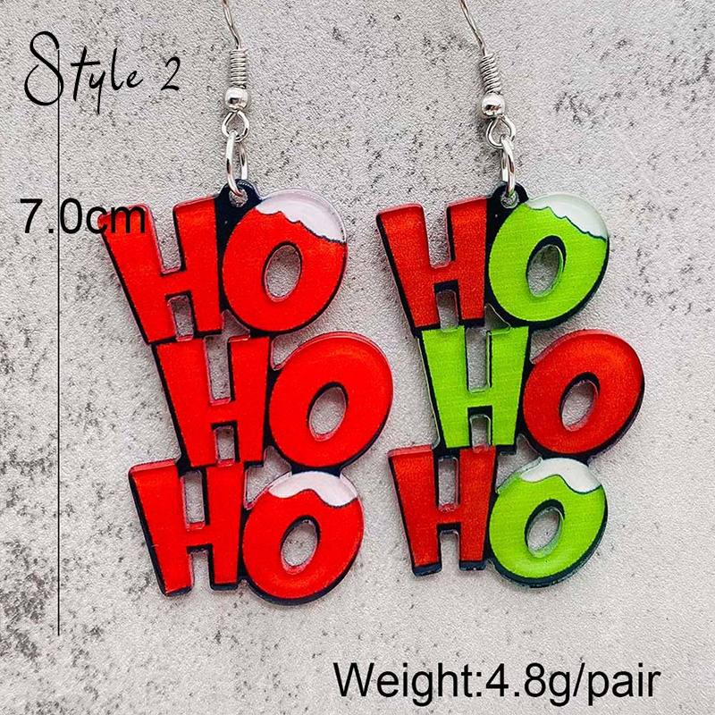 Mean Guy Ho Ho Ho Teacher Acrylic Earrings