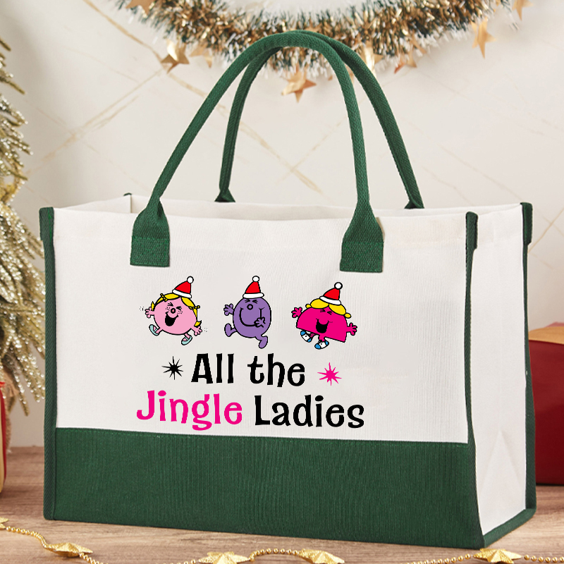 All The Jingle Ladies Christmas Teacher Cotton Tote Bag