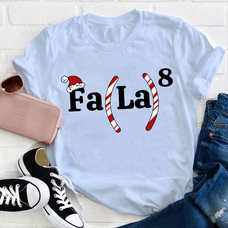 Fala Fun Numbers Christmas Teacher T-Shirt