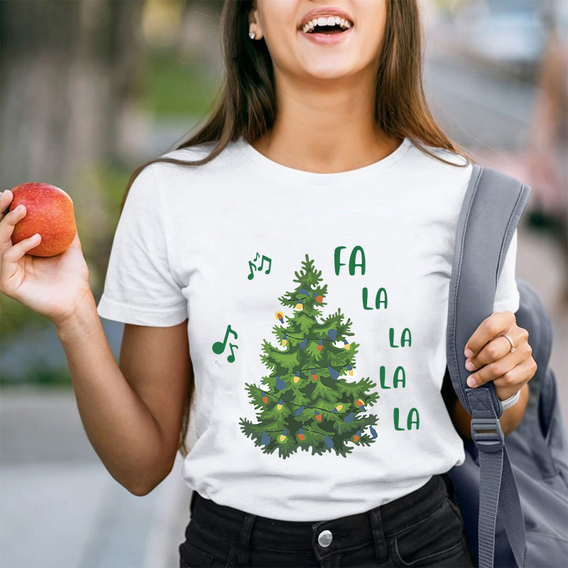 Fa La La La La Christmas Tree Teacher T-Shirt