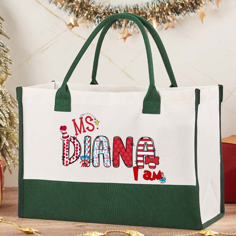Personalized Hi Teacher Cotton Tote Bag
