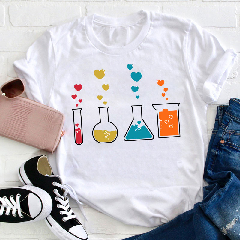 Cute Chemistry Hearts Teacher T-Shirt