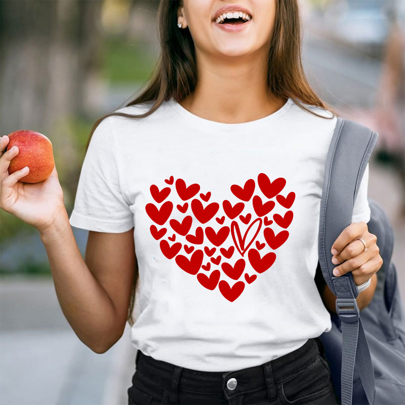Red Heart Of Hearts Teacher T-Shirt