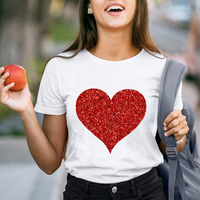 Glitter Heart Teacher T-Shirt