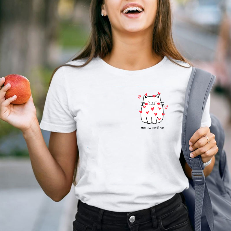 Meowentine Teacher T-Shirt