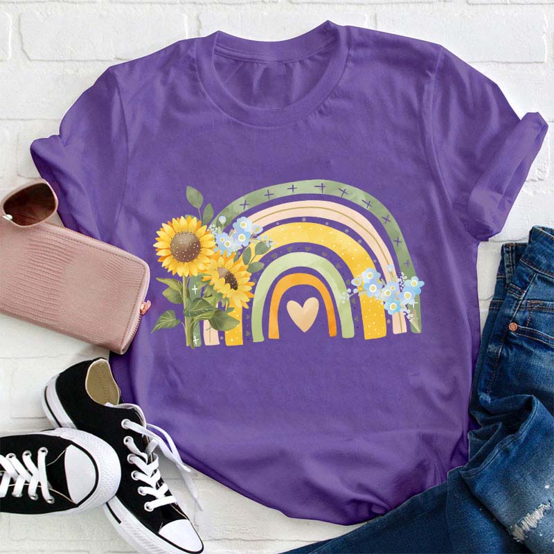 Sunflower Rainbow Teacher T-Shirt