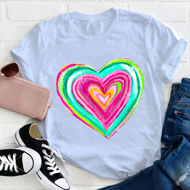 Painting Love Heart Teacher T-Shirt