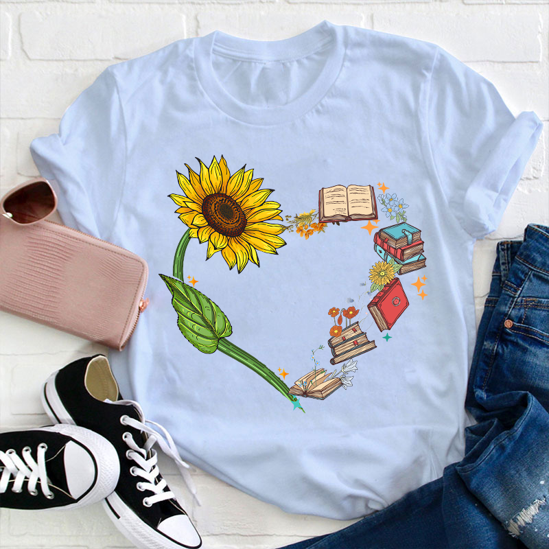 Book Heart Teacher T-Shirt