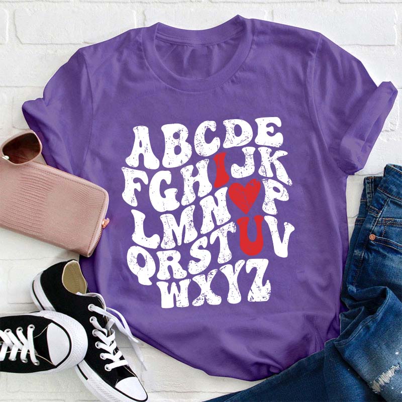 Alphabet I Love You Teacher T-Shirt