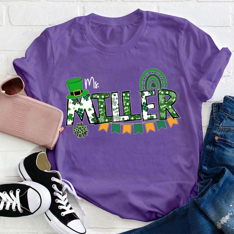 Personalized Name Saint Patricks Day Teacher T-Shirt