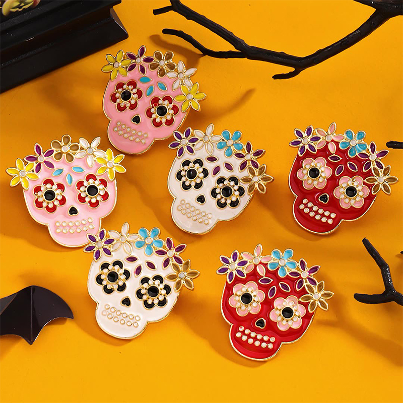 Día De Los Muertos Calaveras De Azúcar Teacher Metal Earrings