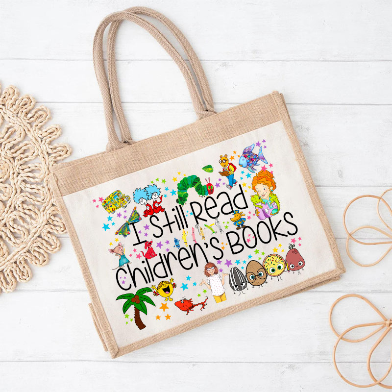 Let's Read Books Together Teacher Jute Lunch Bag