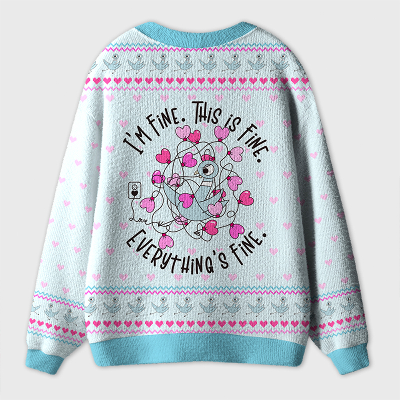 Personalized Name Funny Pigeon Everything's Fine Teacher Teacher Ugly Cardigan Sweaters