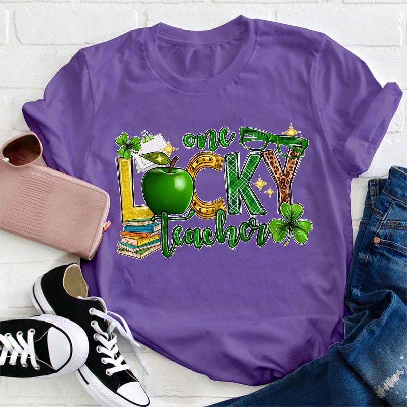 One Lucky Teacher Shamrock Teacher T-Shirt