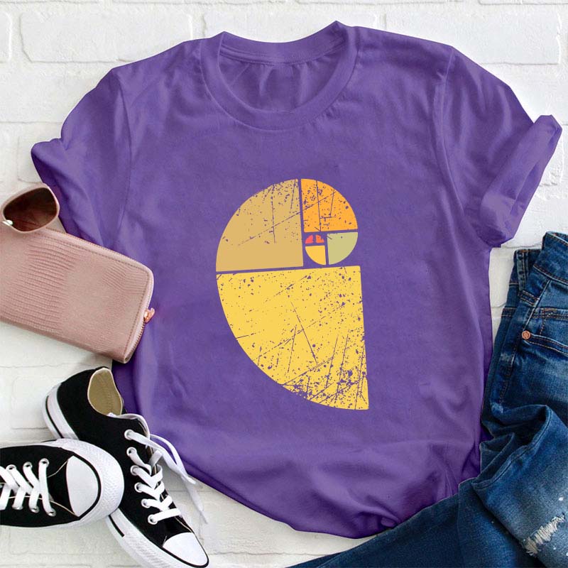 Vintage Fibonacci Spiral Science Golden Ratio Cool Math Teacher T-Shirt
