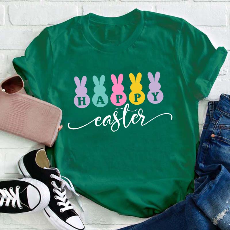 Happy Easter Bunnies Teacher T-Shirt