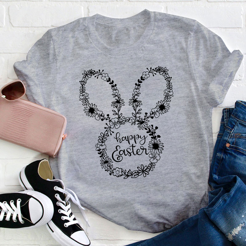 Wildflower Easter Bunny Teacher T-Shirt
