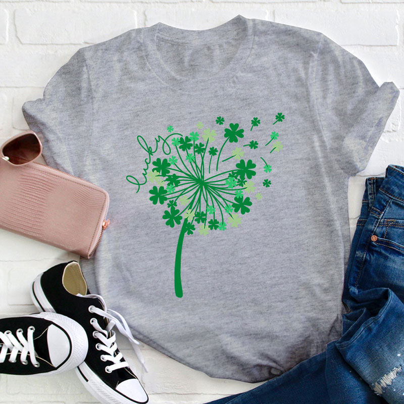 St Patricks Day Dandelion Teacher T-Shirt