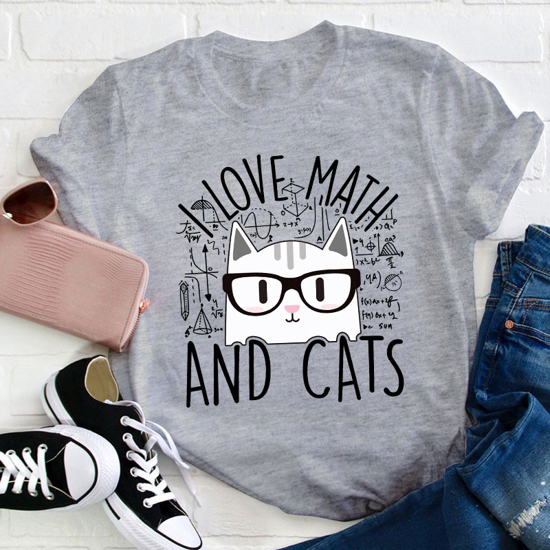 I Love Math And Cute Cats T-Shirt