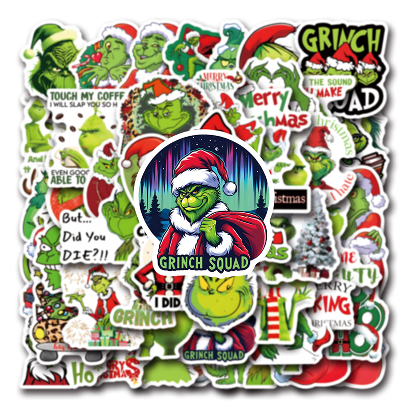50 PCS Green Guy Christmas Teacher Stickers