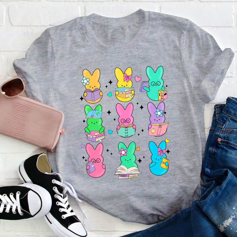 Reading Bunny Teacher T-Shirt