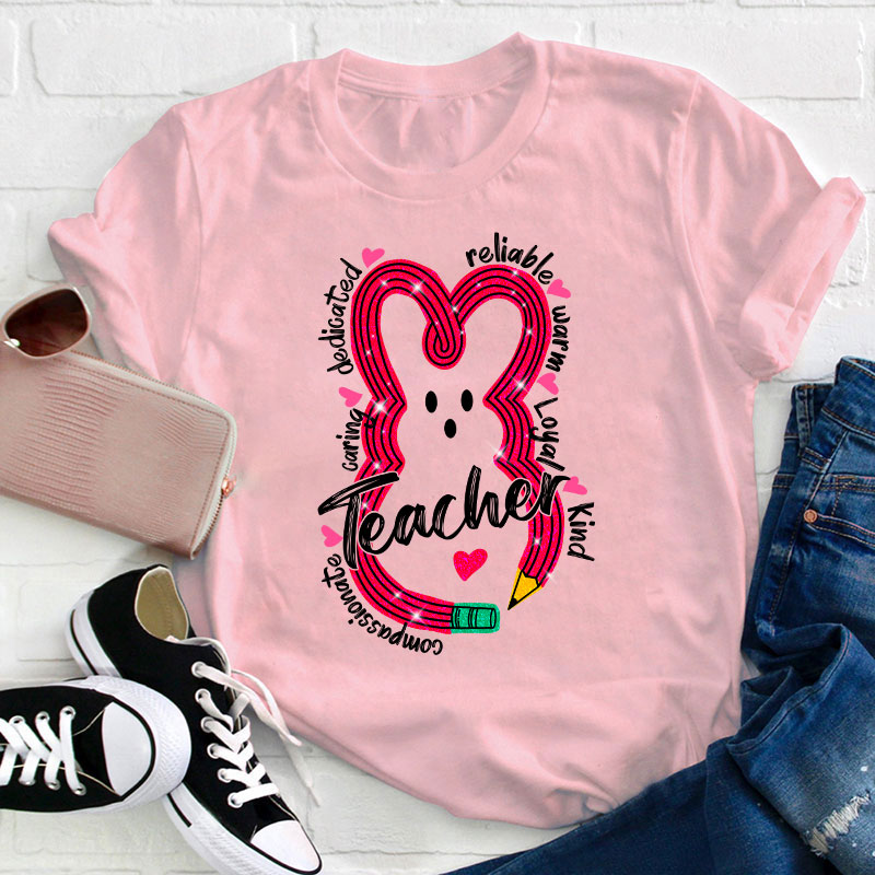 Bunny Pencil Teacher T-Shirt