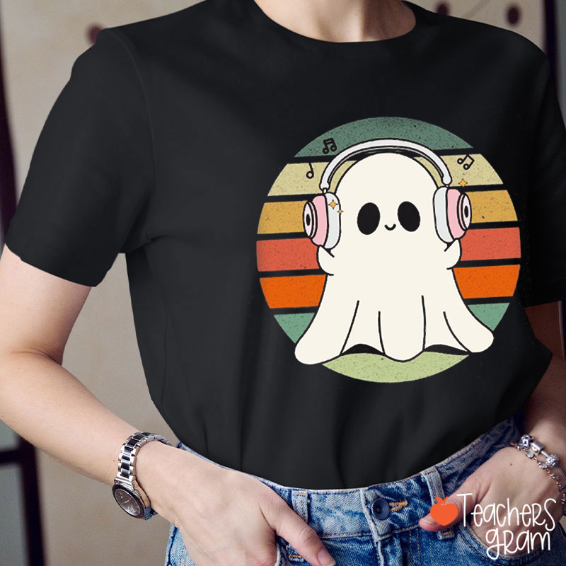 Colorful Music Ghost Teacher T-Shirt