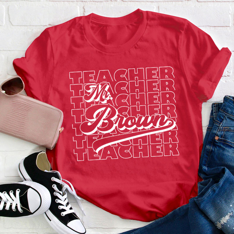Personalized Name And Position Simple Teacher T-Shirt