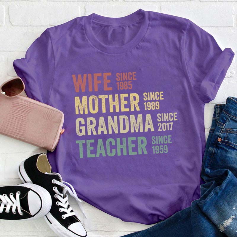 Personalized Wife Mother Grandma Teacher T-Shirt