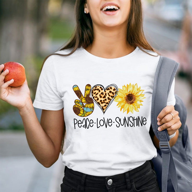Peace Love Sunshine Teacher T-Shirt