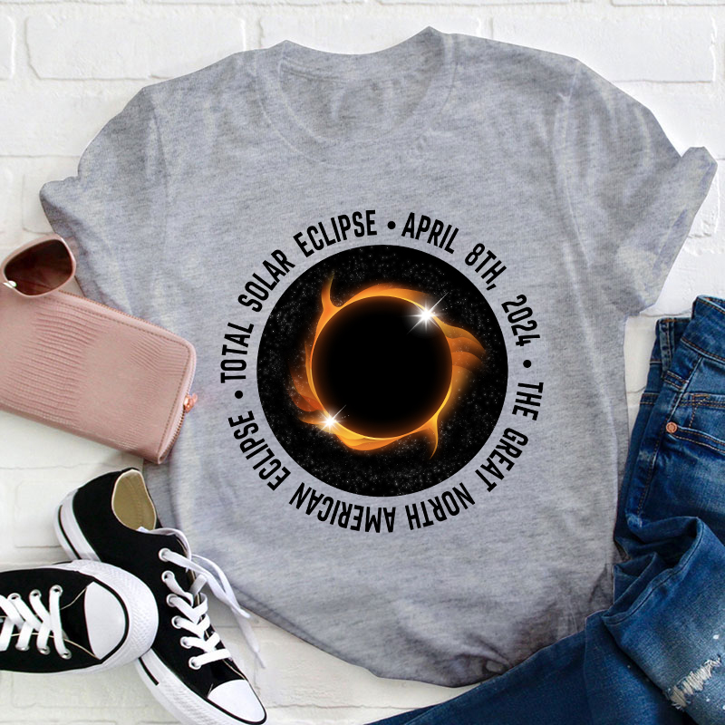 Sun Moon Earth Eclipse Teacher T-Shirt