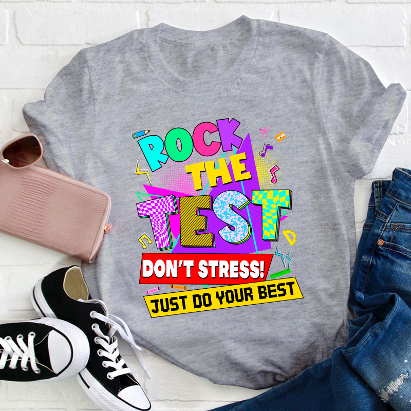 Retro Rock The Test Teacher T-Shirt