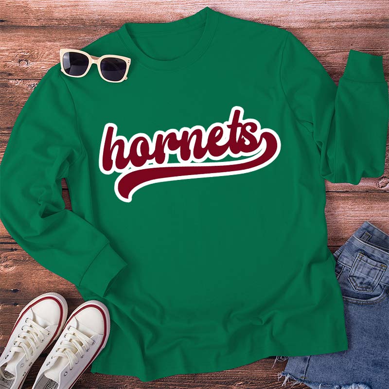 Personalized Mascot School Spirit Contrasting Colors Teacher Long Sleeve T-Shirt