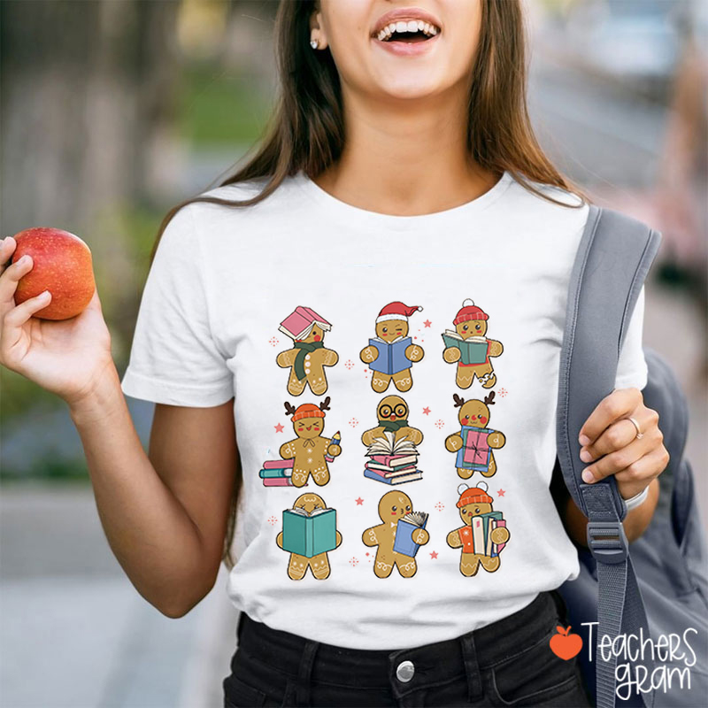 Reading Gingerbread Teacher T-Shirt